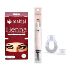 Kit henna para sobrancelha + pincel para sobrancelha + anel para mistura henna