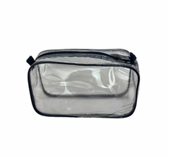 Kit com 3 necessaire TAMANHOS DIFERENTES transparente AZUL MARINHO na internet