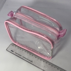 Mini Necessaire transparente e ROSA 15x12