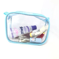 Kit com 2 MINI necessaire transparente 15X12 para viagem, maquiagem, esmalte, organizadora, multiuso - comprar online
