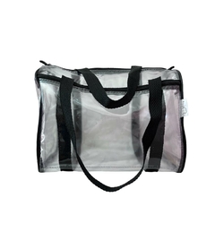 Bolsa / Mala para viagem transparente e preta com alça