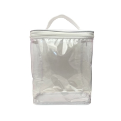 Imagem do PORTA SHAMPOO transparente e BRANCA necessaire para viagem, organizar cremes 24 x 20 x 9 cm