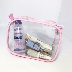 Imagem do Mini Necessaire transparente e ROSA 15x12