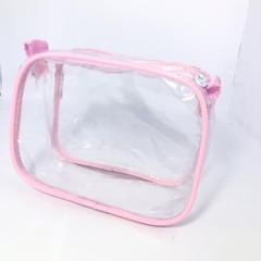 Mini Necessaire transparente e ROSA 15x12