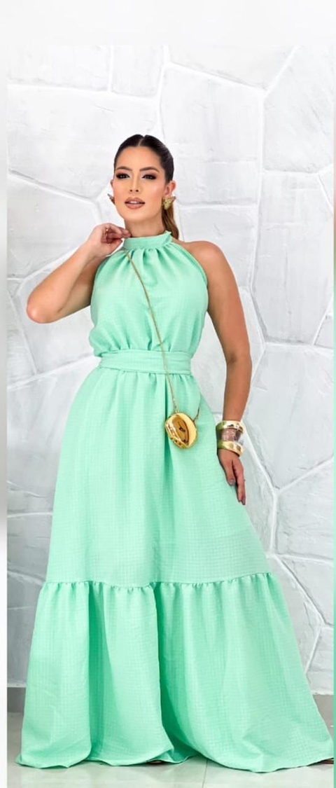 VESTIDO LONGO GOLA ALTA ELIANE