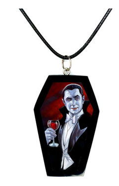 Colar Shaker Resinado Estilo Caixão Dracula Vampiro
