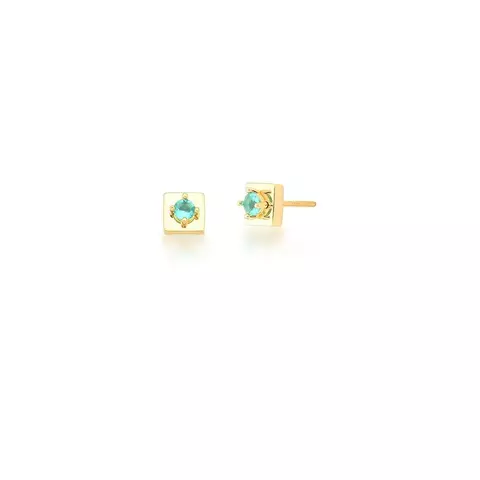 BRINCO QUADRADO COM CRISTAL - VERDE CLARO