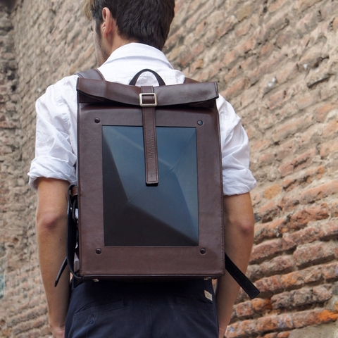 PRE ORDER MOCHILA MODELO 5,16 CHOCOLATE Y ALUMINIO NEGRO PULIDO
