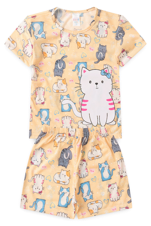 Pijama Cat Amarelo - comprar online