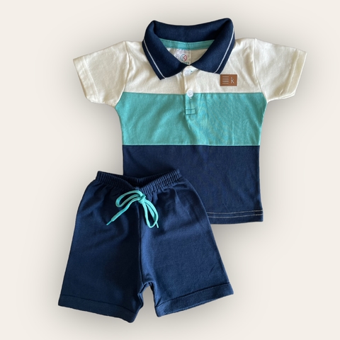 CONJUNTO MANGA CURTA GOLA POLO - AZCL - KAPPES
