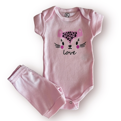 CONJUNTO BODY + BERMUDINHA - LOVE CAT - KAPPES