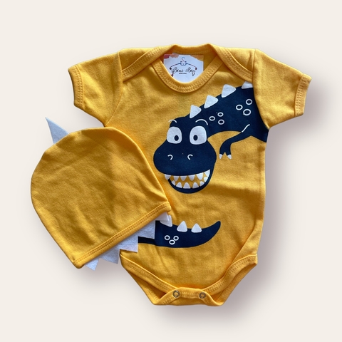 KIT BODY + TOUCA DINOSSAURO