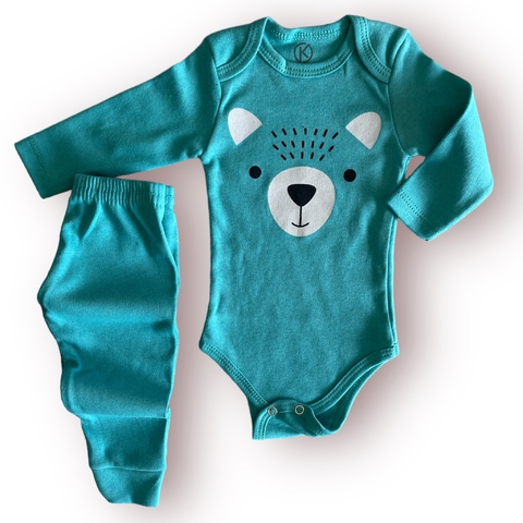 CONJUNTO MANGA LONGA - URSO AZUL - KAPPES