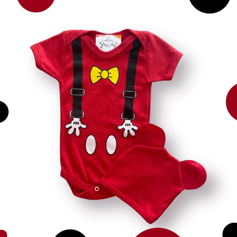 KIT BODY + TOUCA MlCKEY VERMELHO