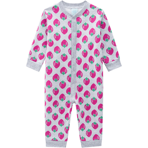 MACACÃO MANGA LONGA INFANTIL MORANGOS - KYLY