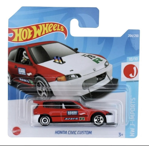HOT WHEELS HONDA CIVIC CUSTOM - VERMELHO