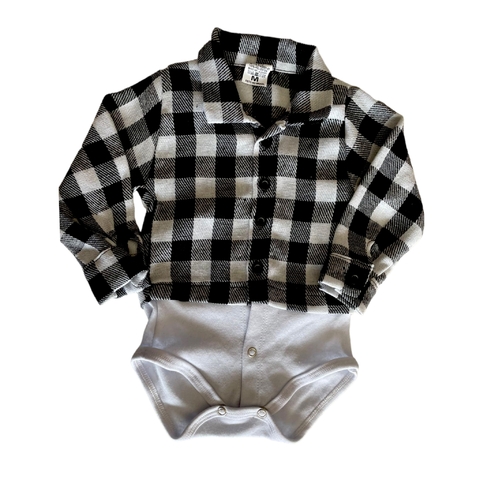 BODY XADREZ PARA BEBÊ - PR/BR