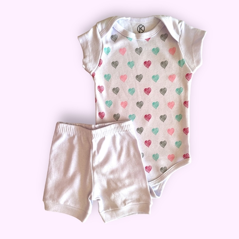 CONJUNTO BODY + BERMUDINHA - CORAÇÕES BR - KAPPES