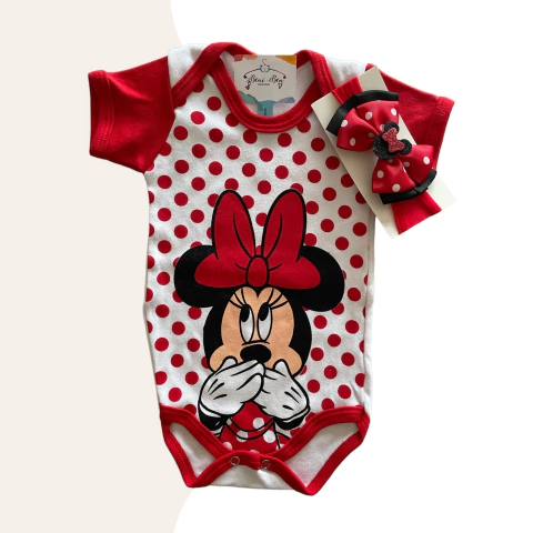 KIT BODY + LAÇO MlNNlE BOLINHA VERMELHA