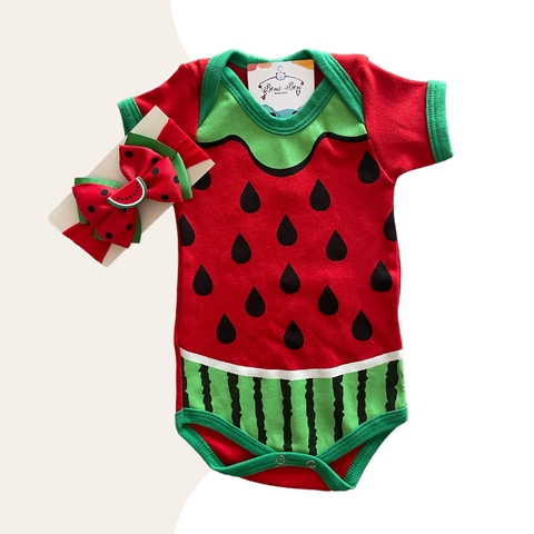 BODY TEMÁTICO + LAÇO MELANCIA