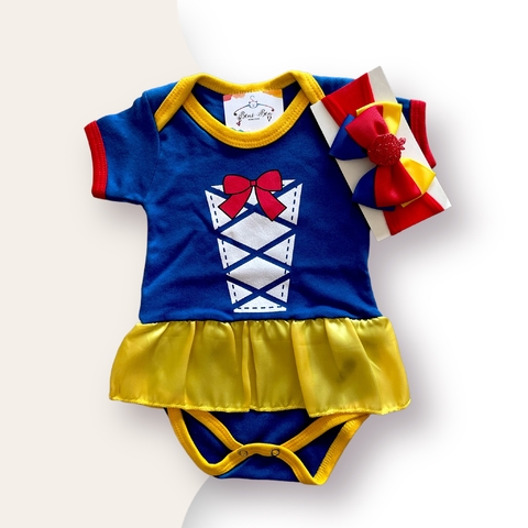 KIT BODY BRANCA DE NEVE + LAÇO