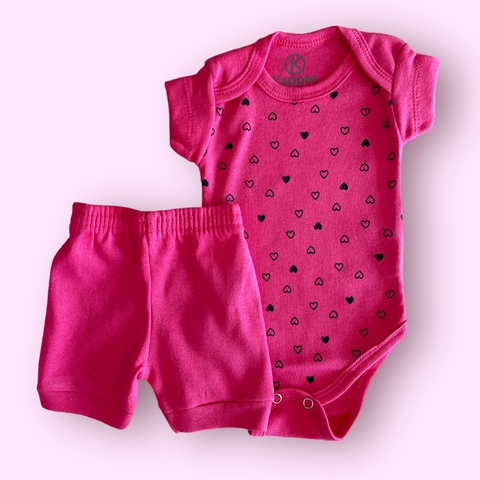 CONJUNTO BODY + BERMUDINHA - MINI CORAÇÕES - KAPPES