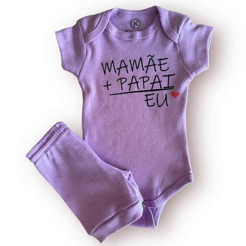 CONJUNTO BODY + BERMUDINHA - PAPAI + MAMÃE- KAPPES