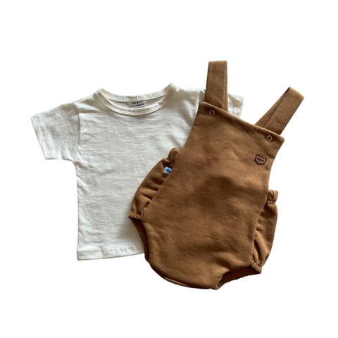 CONJUNTO JARDINEIRA BEBÊ - MARROM - MRM BOYS 158