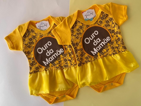 BODY TEMÁTICO OURO DA MAMÃE C/ SAIA