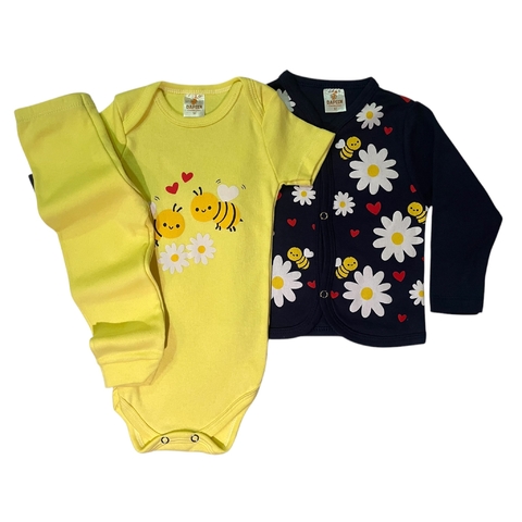 KIT BODY BEBÊ 3 PEÇAS - ABELHA - comprar online