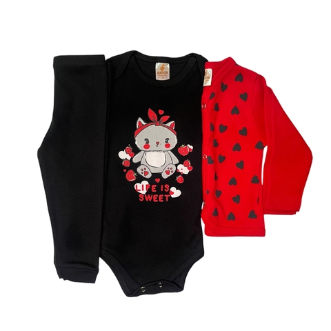 KIT BODY BEBÊ 3 PEÇAS - LIFE IS SWEET - comprar online