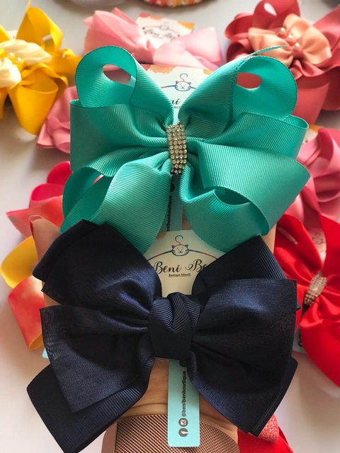 LAÇO DUPLO PARA CABELO GRANDE - AZUL TURQUESA