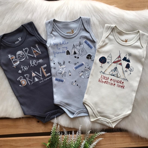 BODY BEBÊ REGATA - COLEÇÃO CABANA - KIKO BABY - 7189