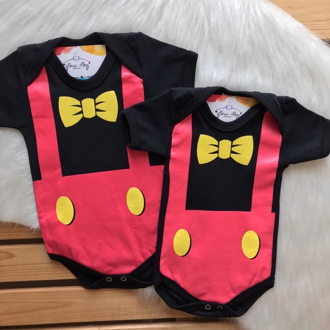 BODY TEMÁTICO MlCKEY SUSPENSÓRIO PRETO