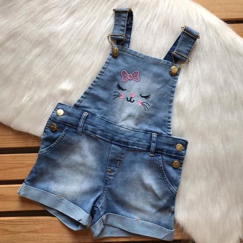 JARDINEIRA JEANS BORDADA