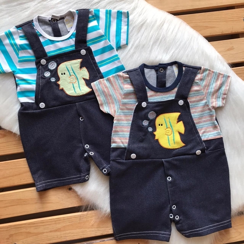 MACACÃO CURTO PEEIXINHO LISTRADO - 674