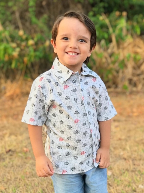 CAMISA MANGA CURTA - FOLHAS