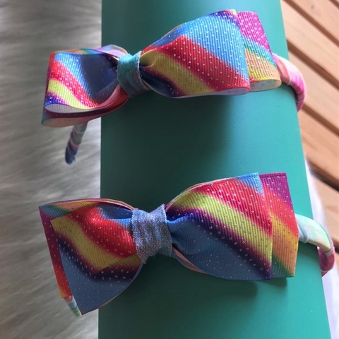 TIARA FEMININA COM LAÇO - COLORIDA