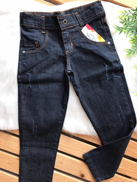 CALÇA JEANS INFANTIL MASCULINA PRETA