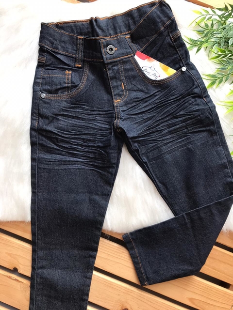 CALÇA JEANS INFANTIL MASCULINA PRETA AMASSADINHA