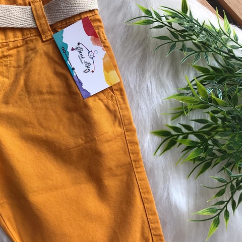 BERMUDA JEANS INFANTIL MASCULINA -  AMARELA