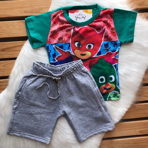 CONJUNTO INFANTIL MANGA CURTA MASCULINO - PJ MASKS