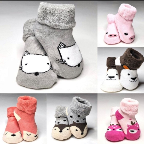 MEIA ATOALHADA PARA BEBÊ - BICHINHOS