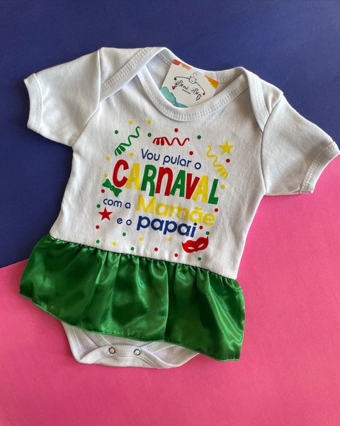 BODY TEMÁTICO CARNAVAL COM SAIA - VERDE