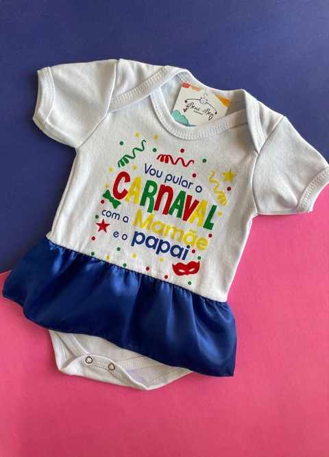 BODY TEMÁTICO CARNAVAL COM SAIA - AZUL
