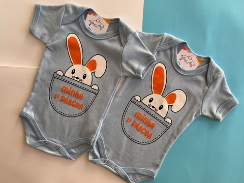 BODY PARA BEBÊ PÁSCOA - AZUL