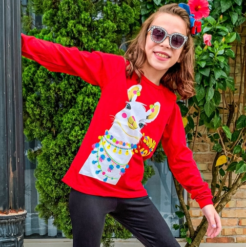 BLUSA MANGA LONGA LHAMA COM PUNHOS EM RIBANA