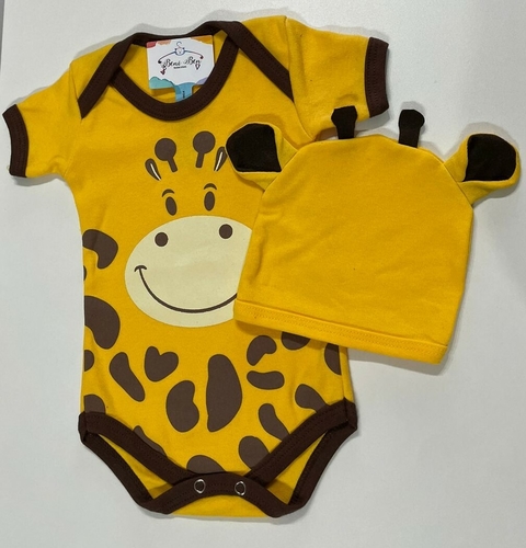 KIT BODY TEMÁTICO + TOUCA GIRAFA