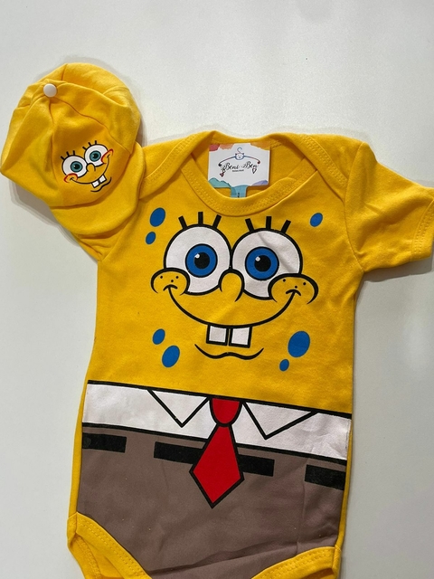 KIT BODY TEMÁTICO + BOINA BOB ESPONJA