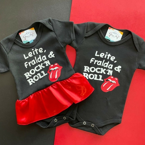 BODY TEMÁTICO - LEITE, FRALDA & ROCK